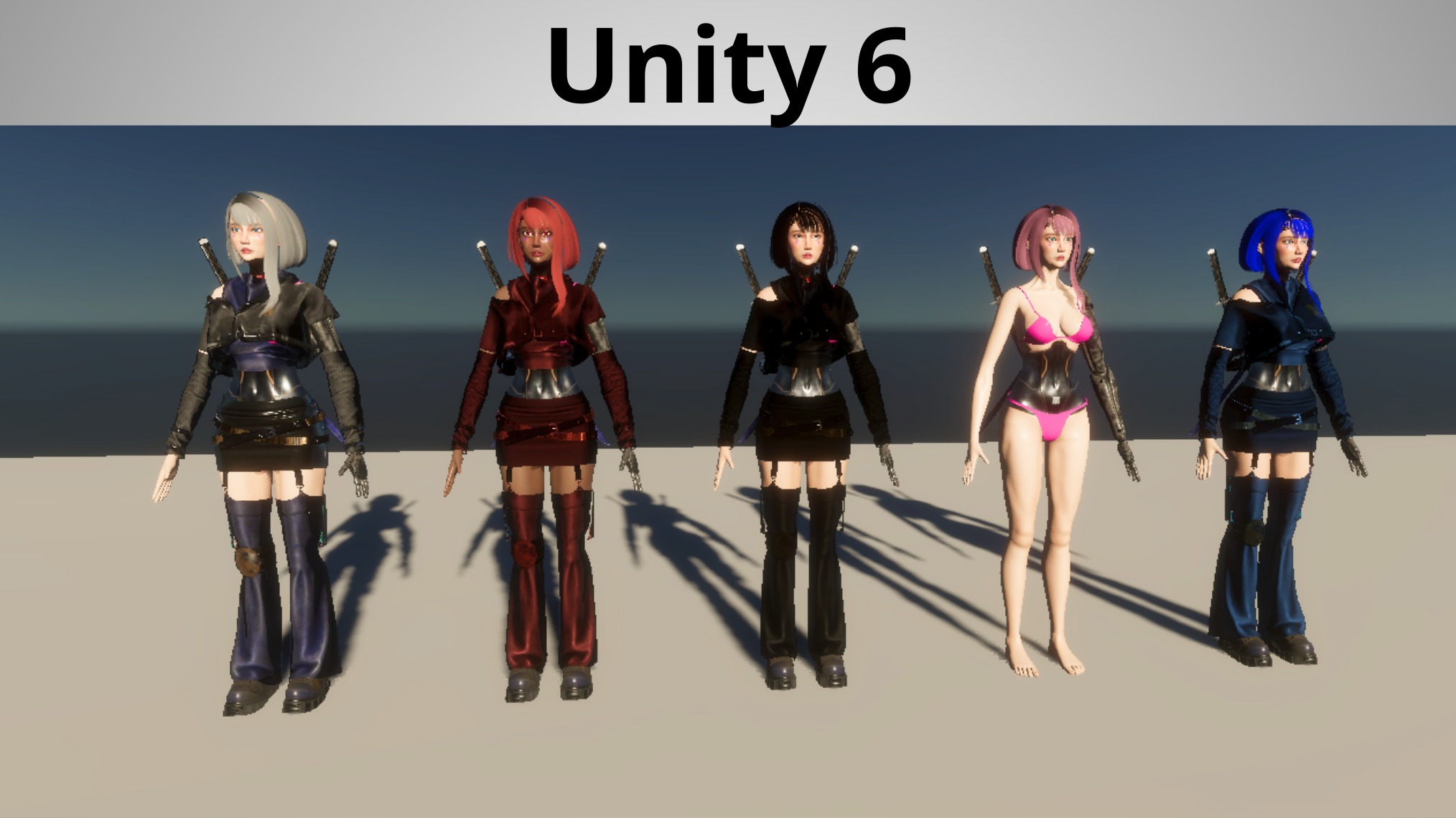 Cyberpunk Girl - Astra - Game Ready Low-poly 3D model_11