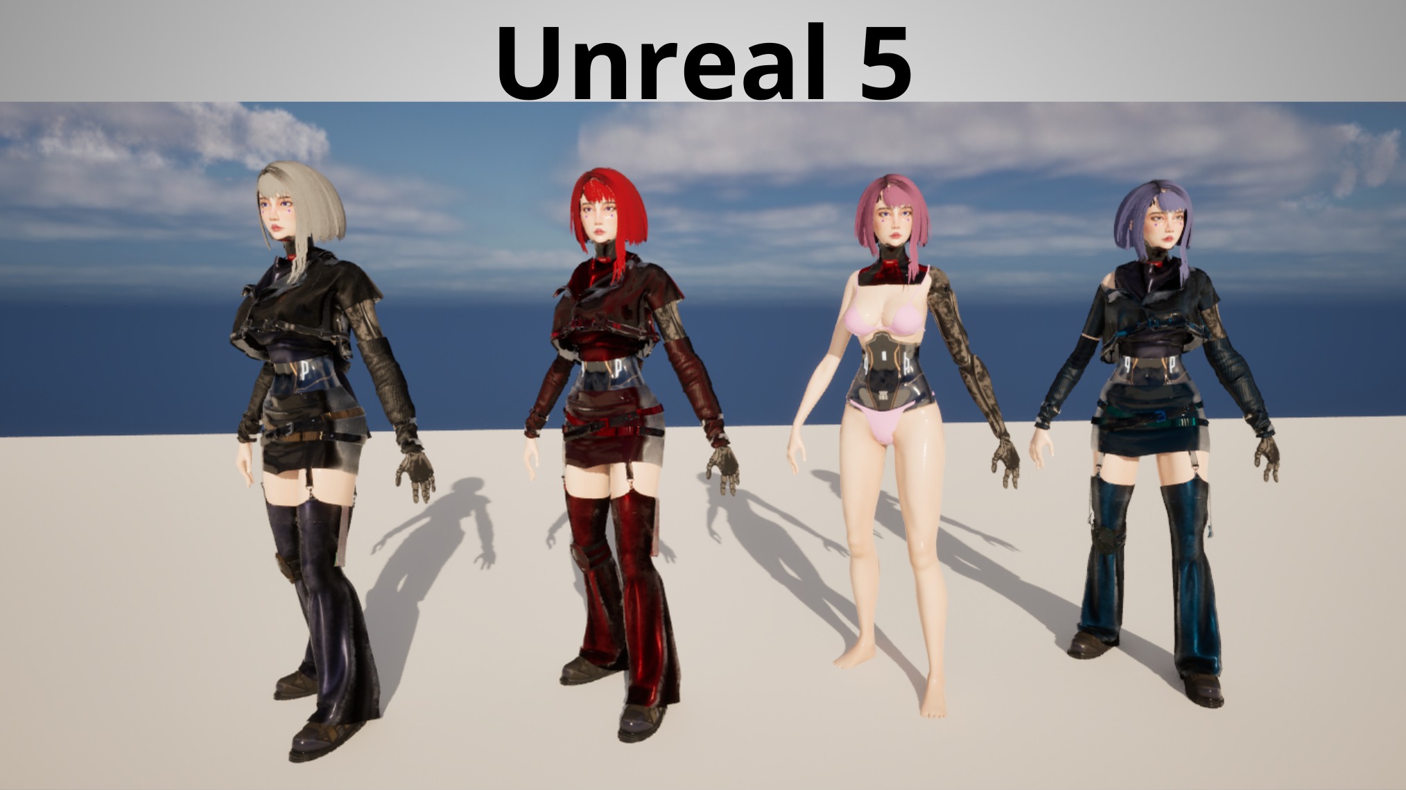 Cyberpunk Girl - Astra - Game Ready Low-poly 3D model_9