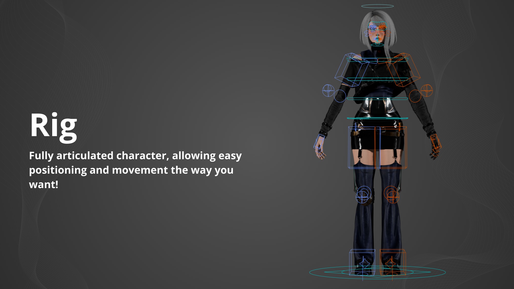 Cyberpunk Girl - Astra - Game Ready Low-poly 3D model_4