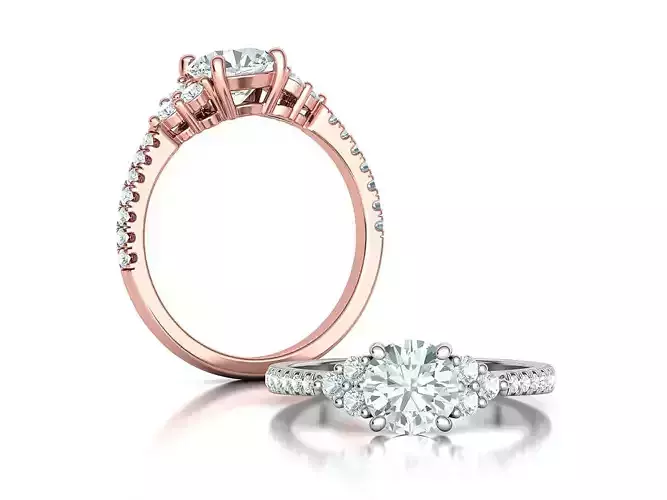 Bespoke 1ct Diamond Engagement Ring 7 stone ring 