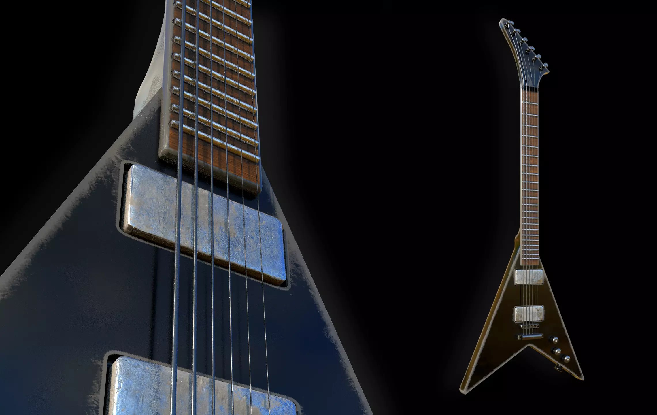 Electric Guitar King V Inspired Free low-poly 3D model