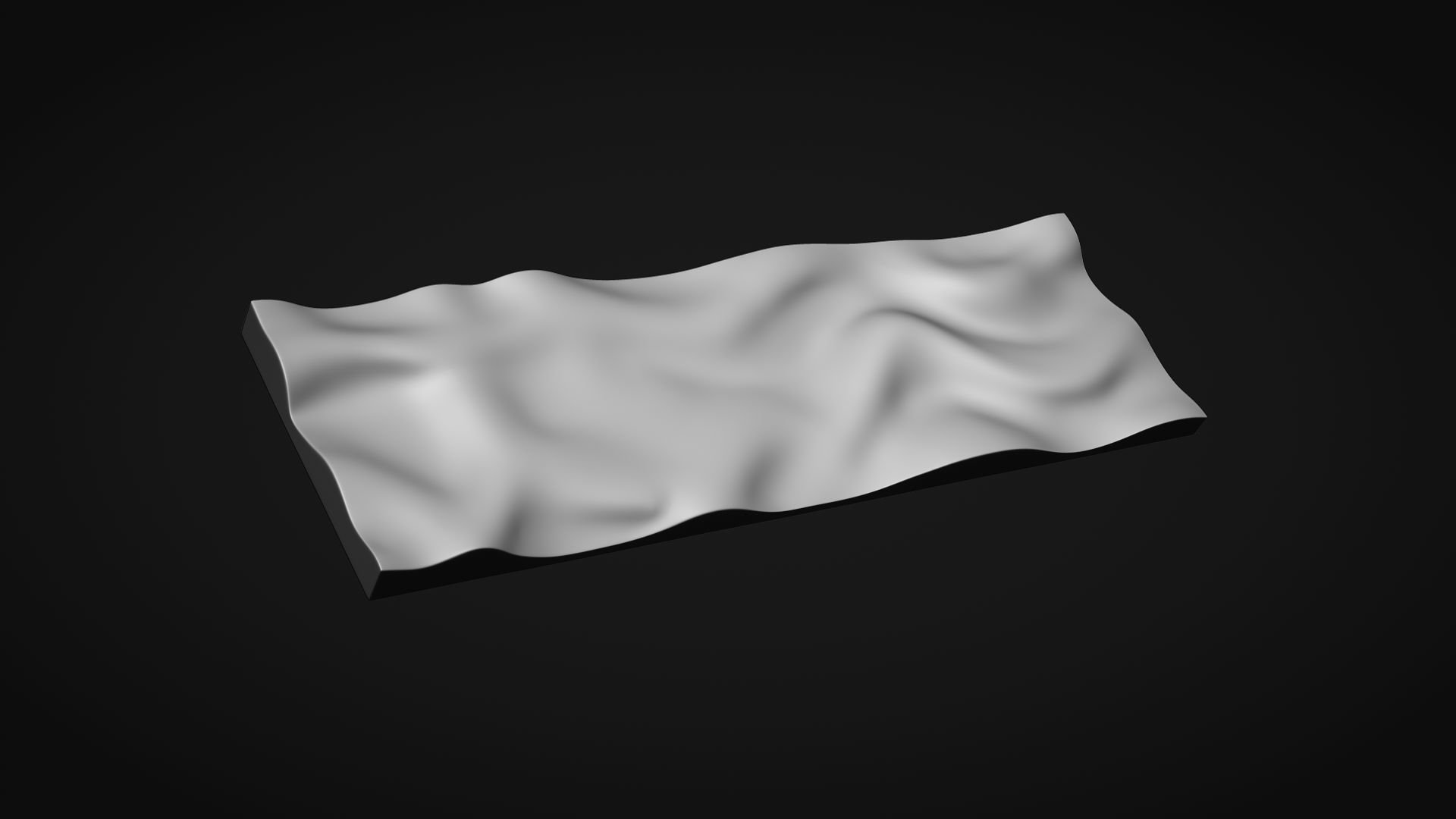 Wavy Wall Art Panel 3D model_3
