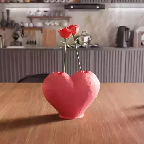 Heart Shaped Flower Vase V2 - 022
