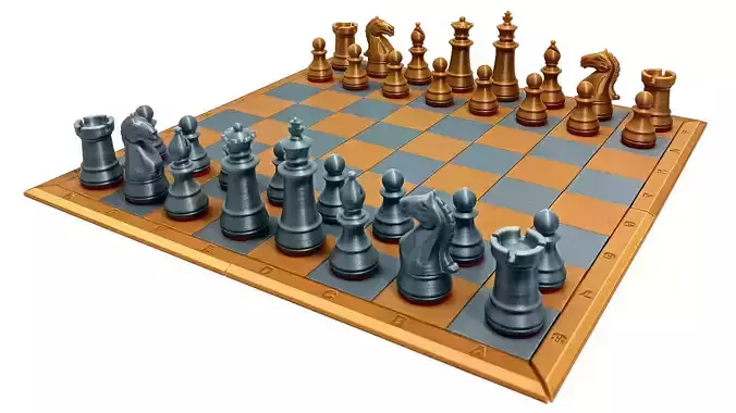 Modular chessboard and pieces with weight compartments 3D print model