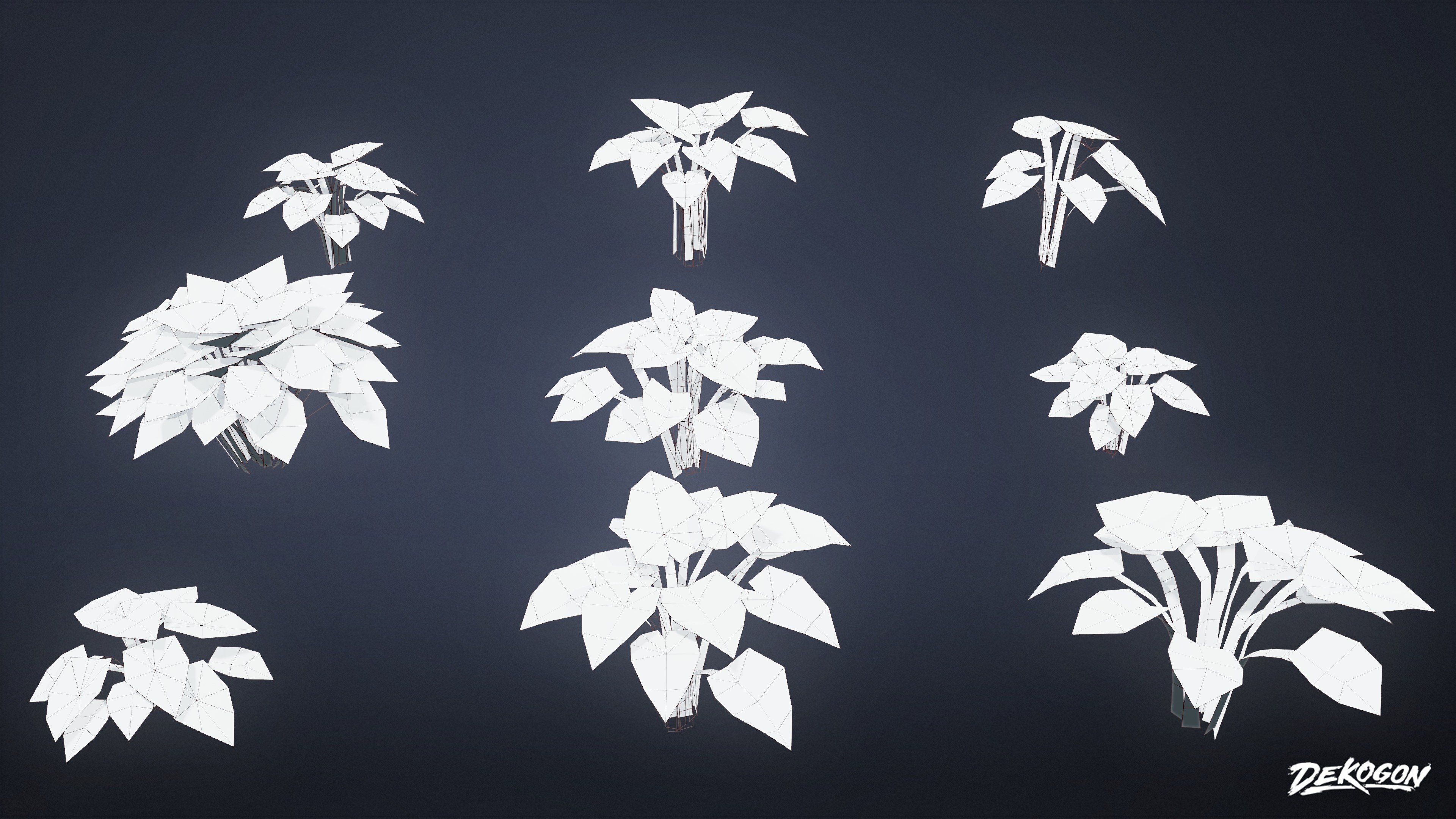 FOLIAGE - Patriot Hosta 01 - LOW POLY Low-poly 3D model_9