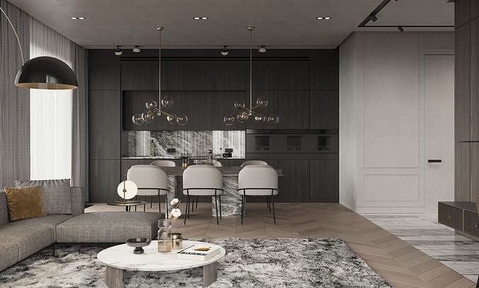 apartment interior scenes        3D model