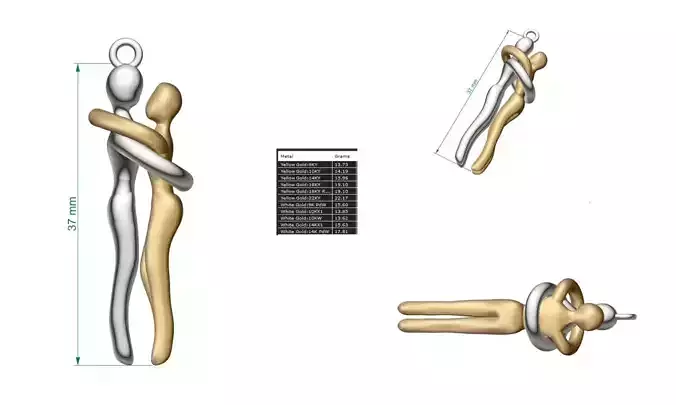 Love Pendant Ready for 3D Printing