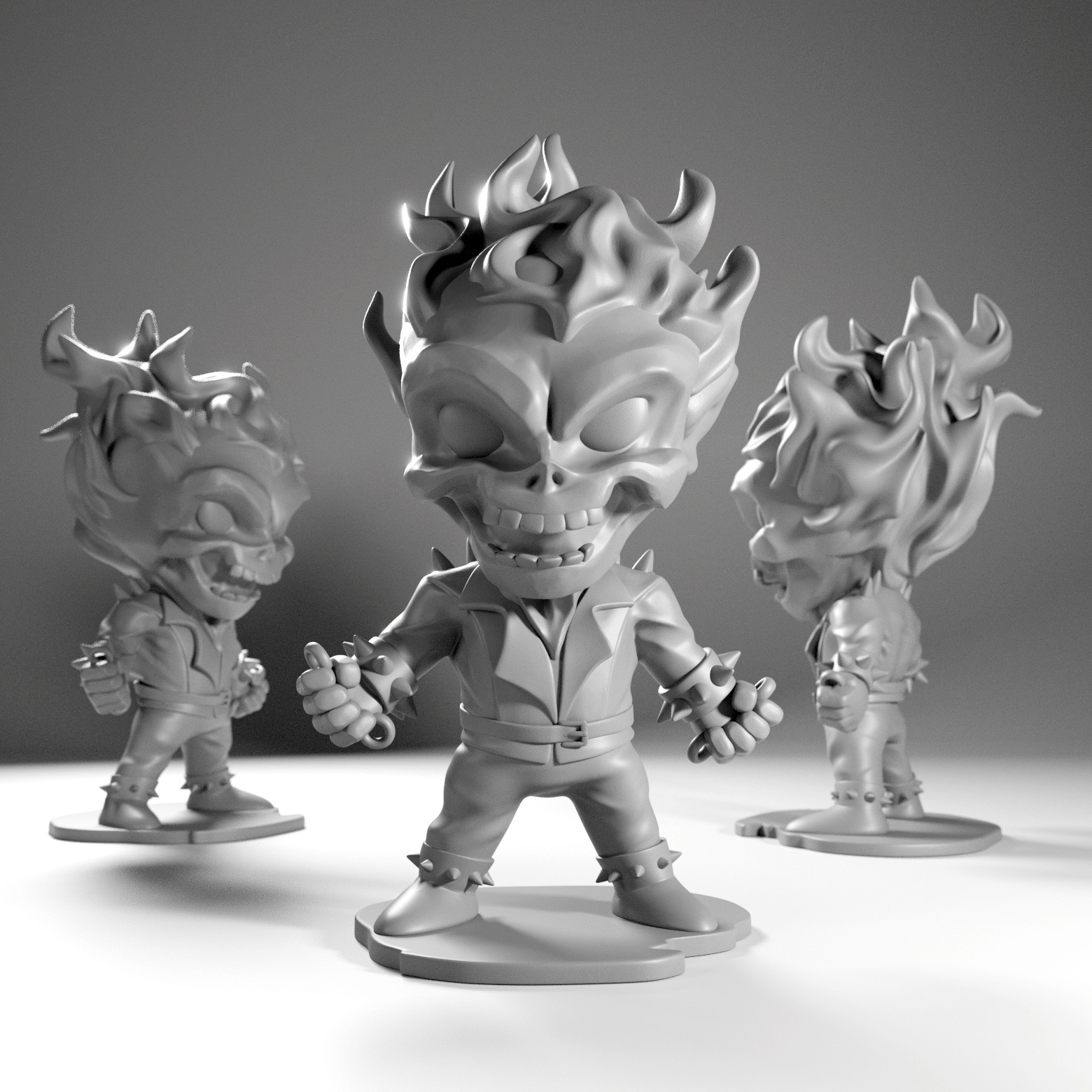 Minitoon Statue - Ghost Rider 3D print model_3