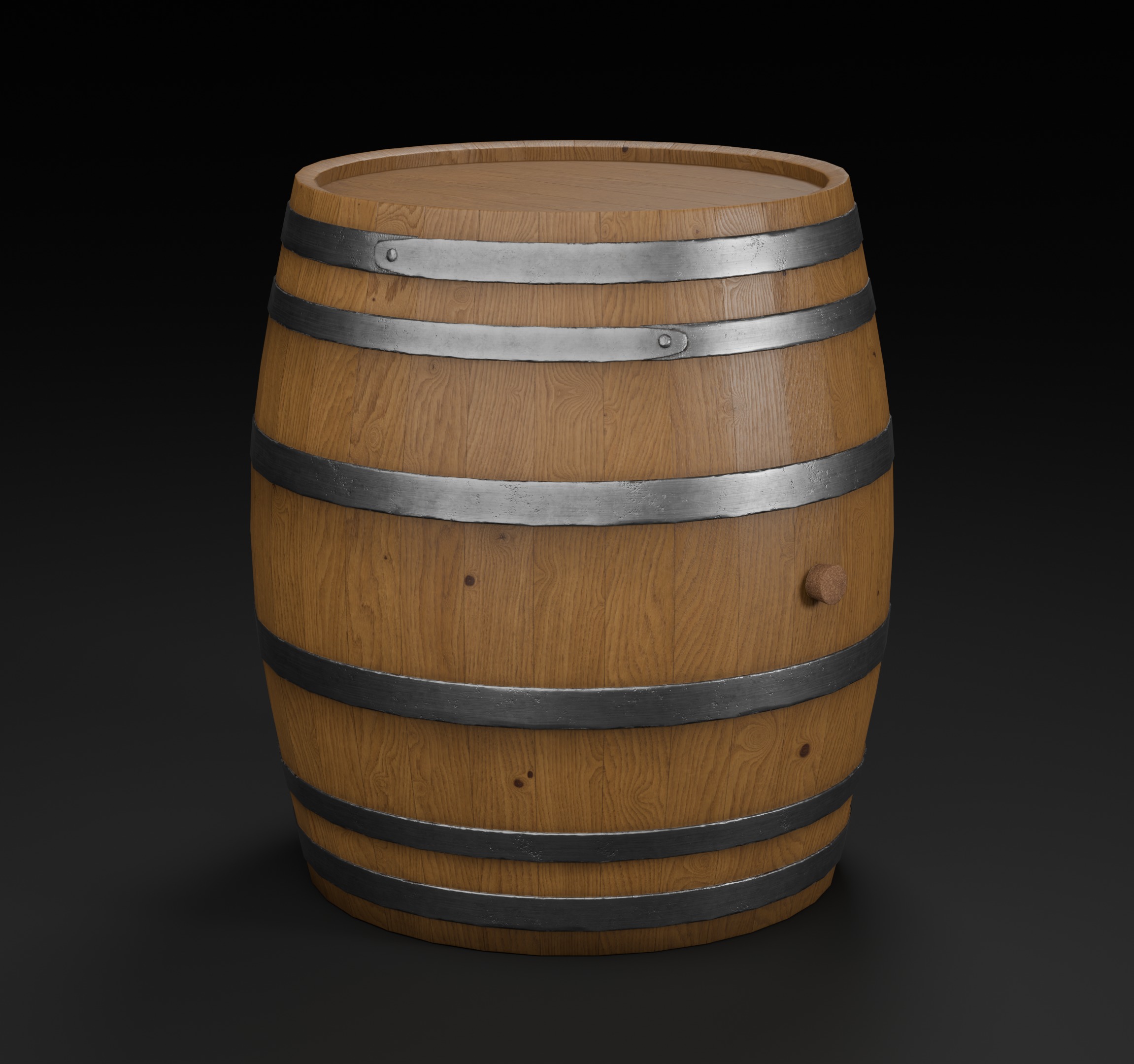 Wooden Barrel - 5 Variations - Game Ready Low-poly 3D model_4