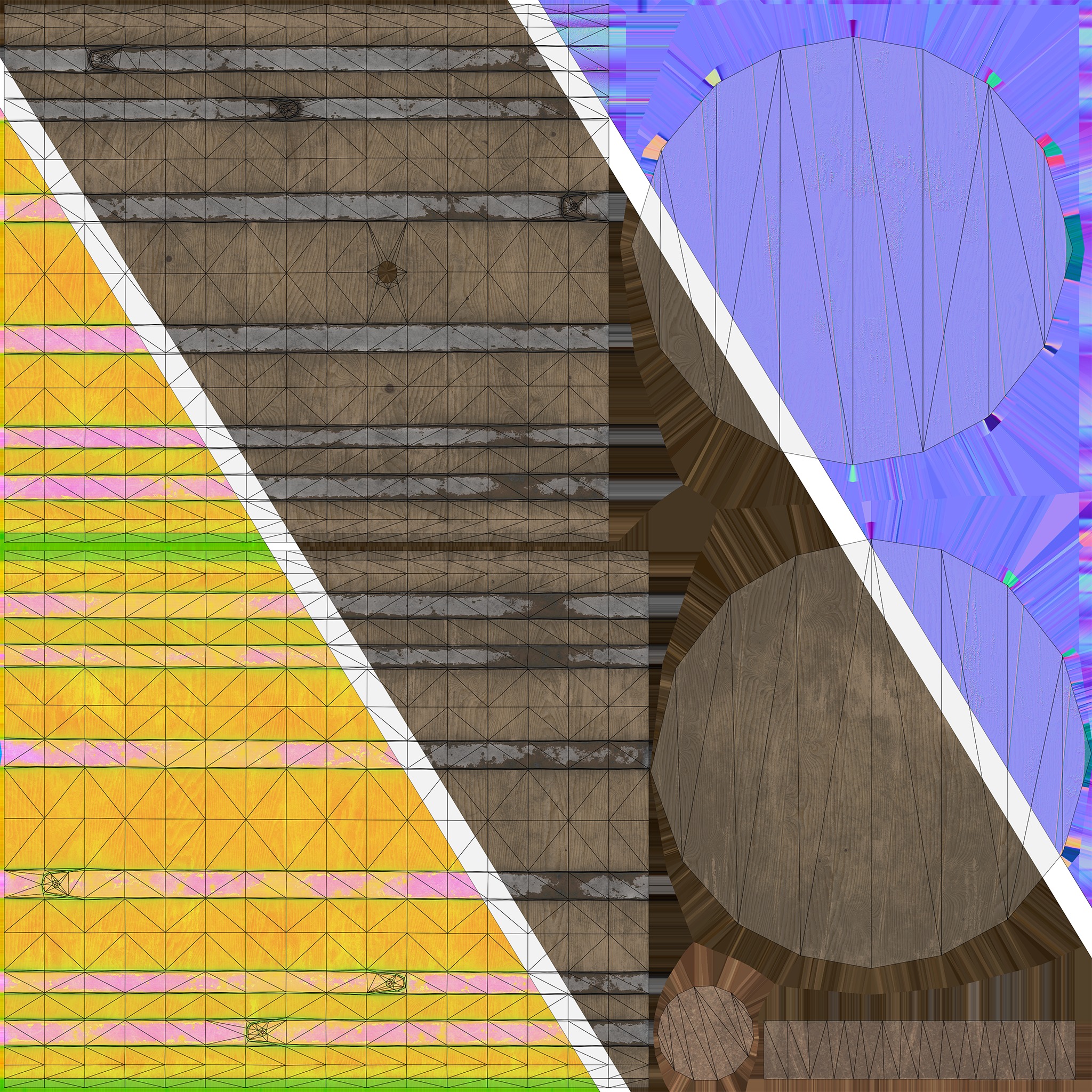 Wooden Barrel - 5 Variations - Game Ready Low-poly 3D model_9