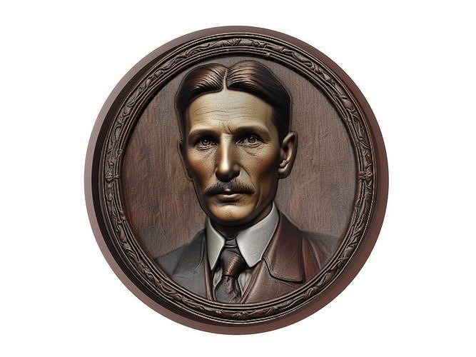 Nikola Tesla Medallion 3D print model
