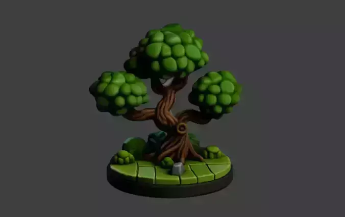 Fantasy Tree Miniature for Tabletop Gaming and Wargaming Terrain 3D print model