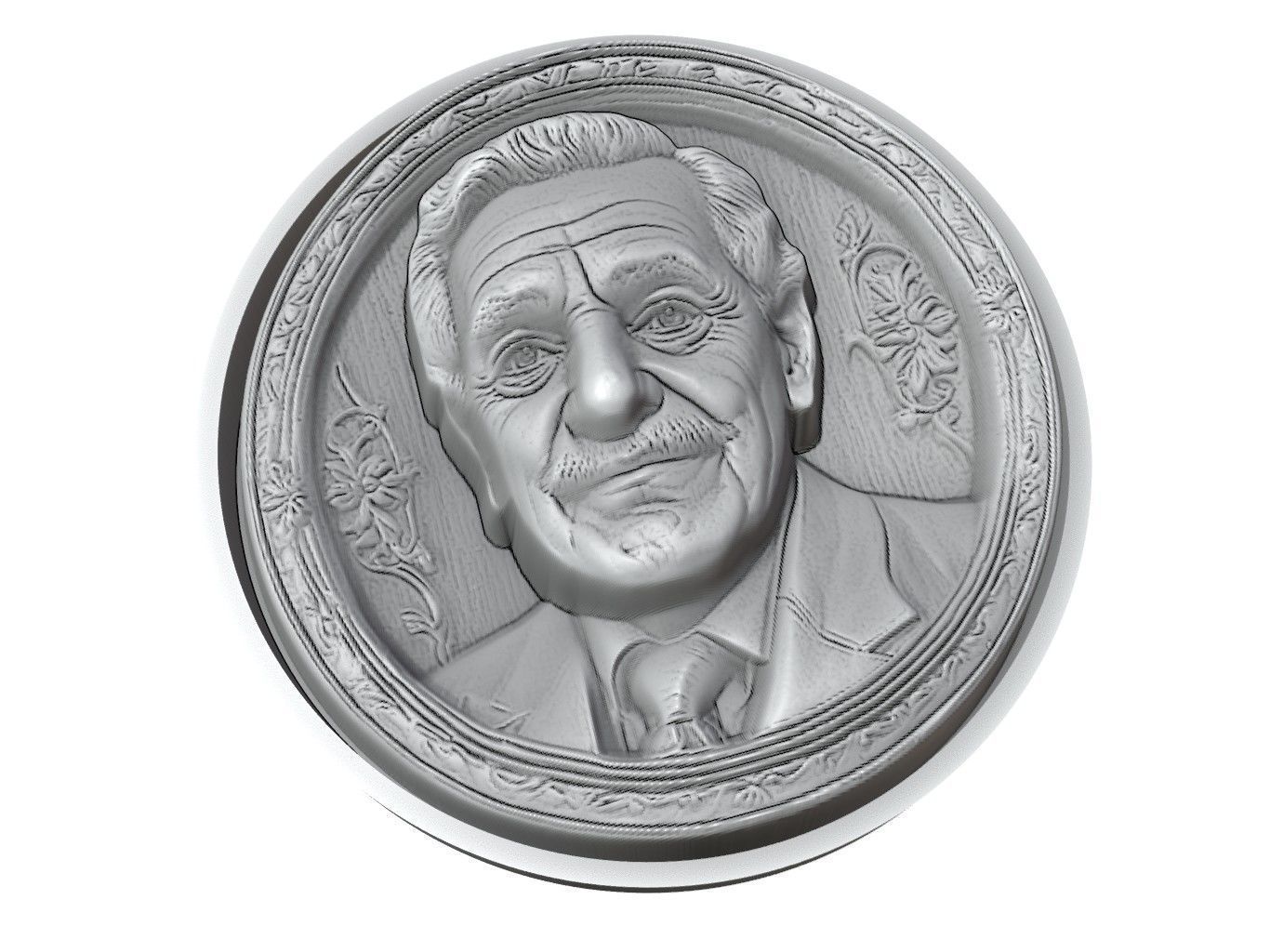 Gabriel Garcia Marquez Medallion 3D print model_3