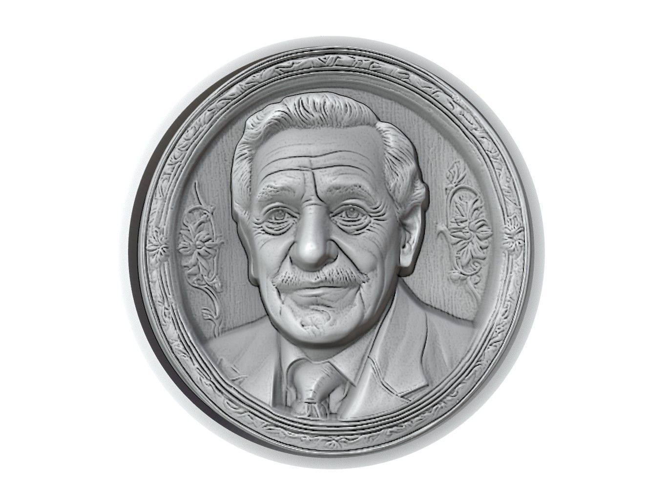 Gabriel Garcia Marquez Medallion 3D print model_2