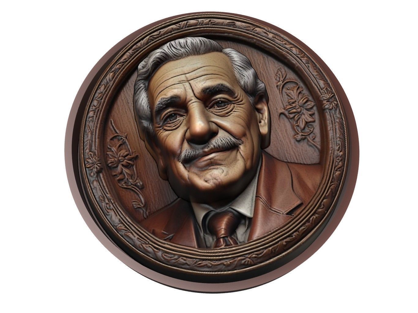 Gabriel Garcia Marquez Medallion 3D print model_1