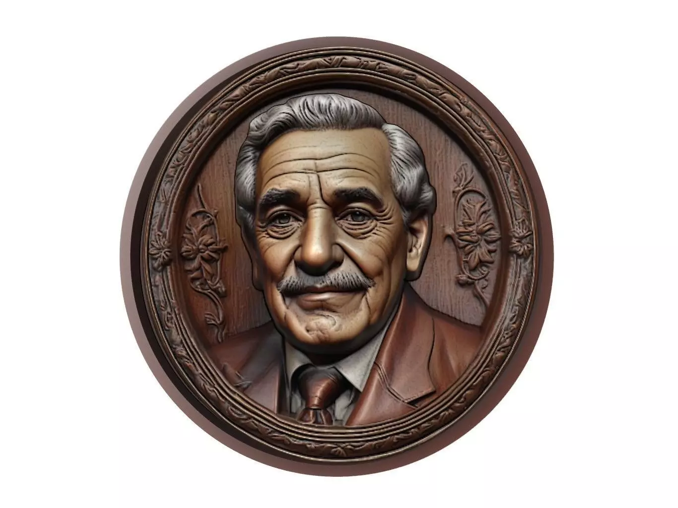 Gabriel Garcia Marquez Medallion 3D print model_0
