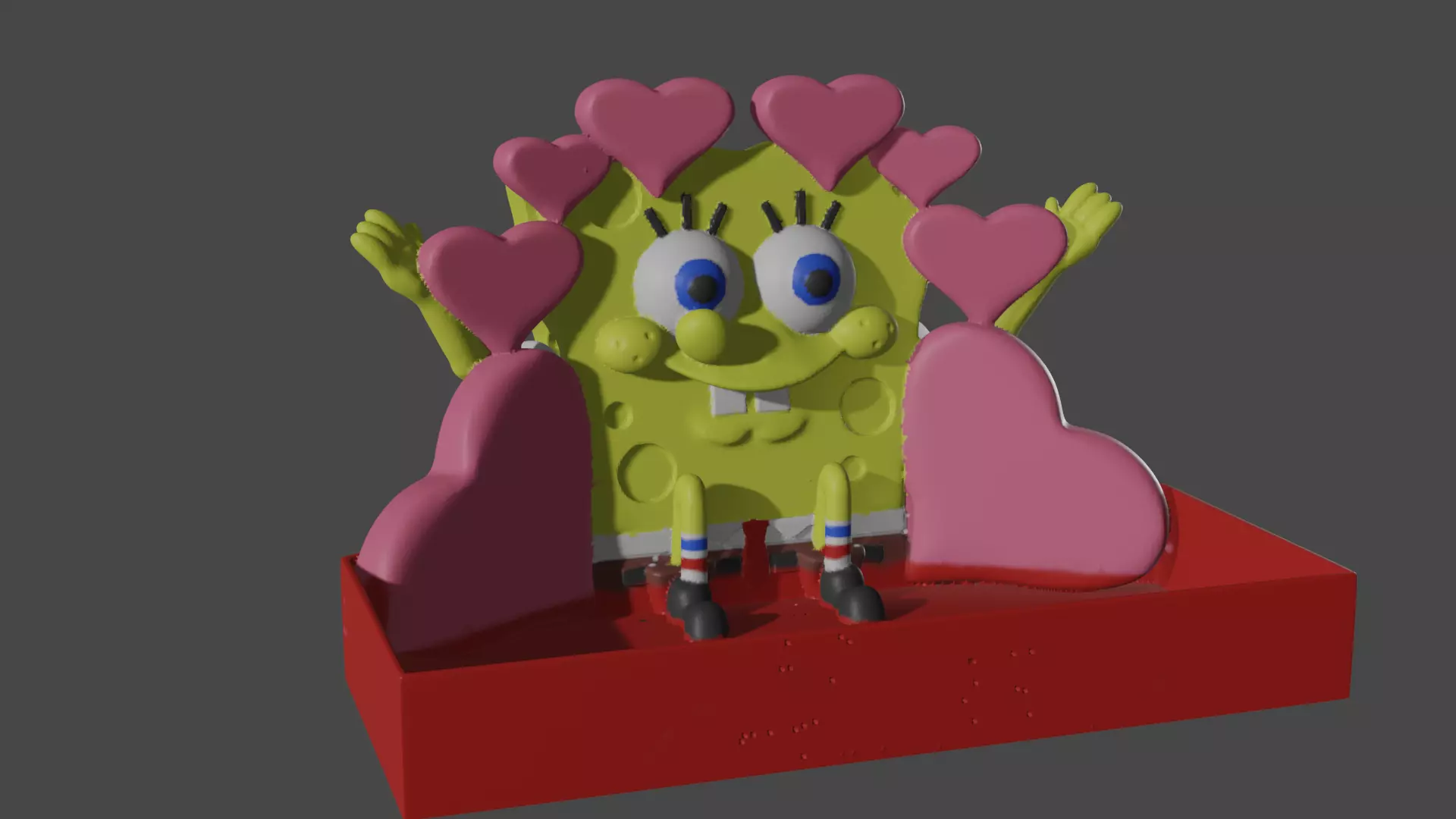 Sponge Bob in love box 3D print model