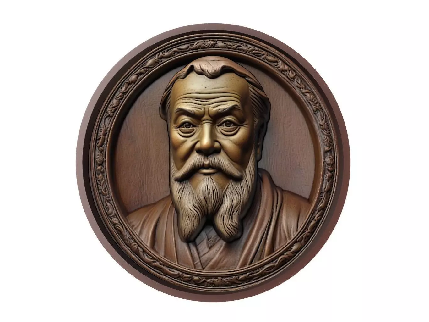 Confucius Medallion 3D print model_0