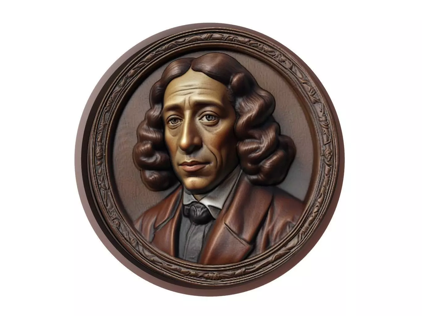 Baruch Spinoza Medallion 3D print model_0