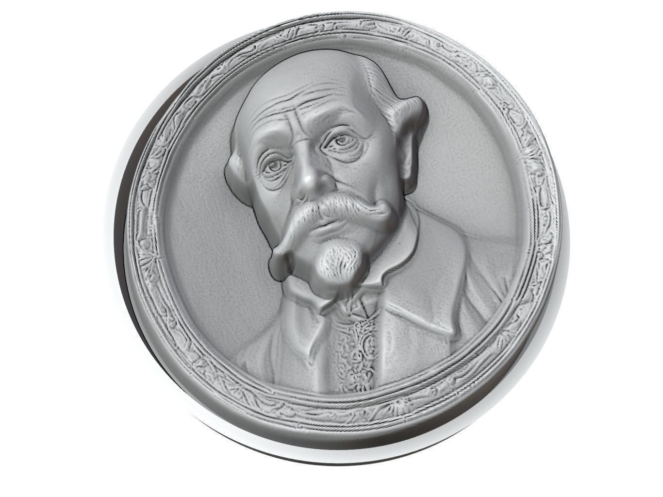 Michel de Montaigne Medallion 3D print model_3