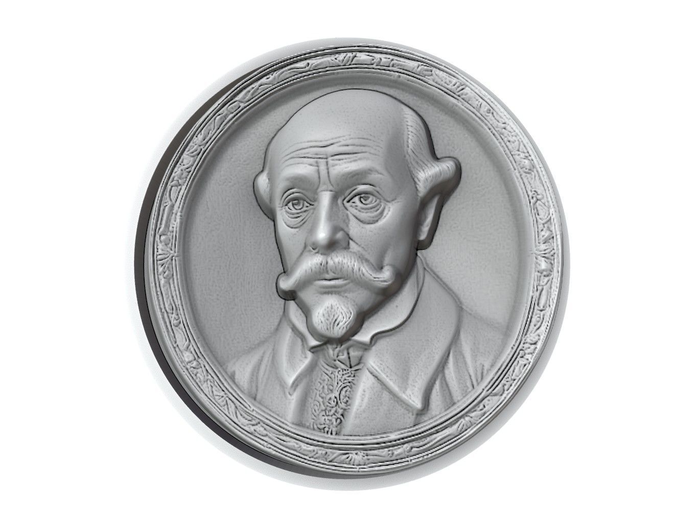 Michel de Montaigne Medallion 3D print model_2