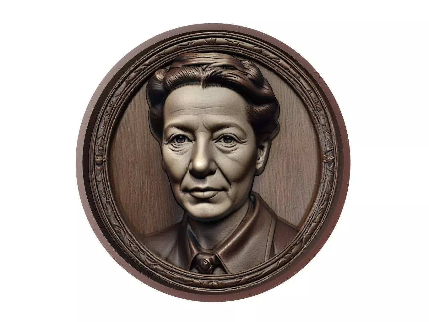 Simone de Beauvoir Medallion 3D print model