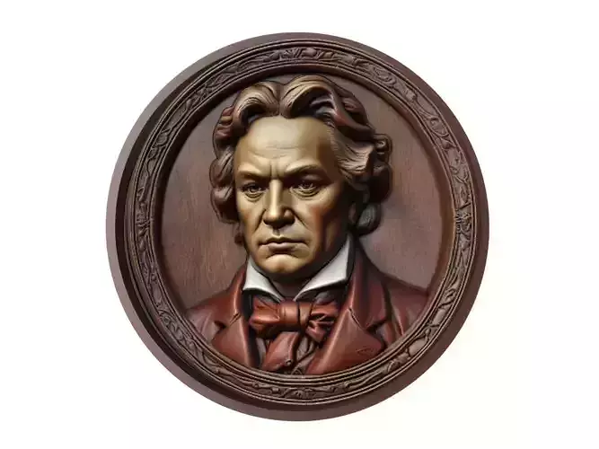Ludwig van Beethoven Medallion 3D print model