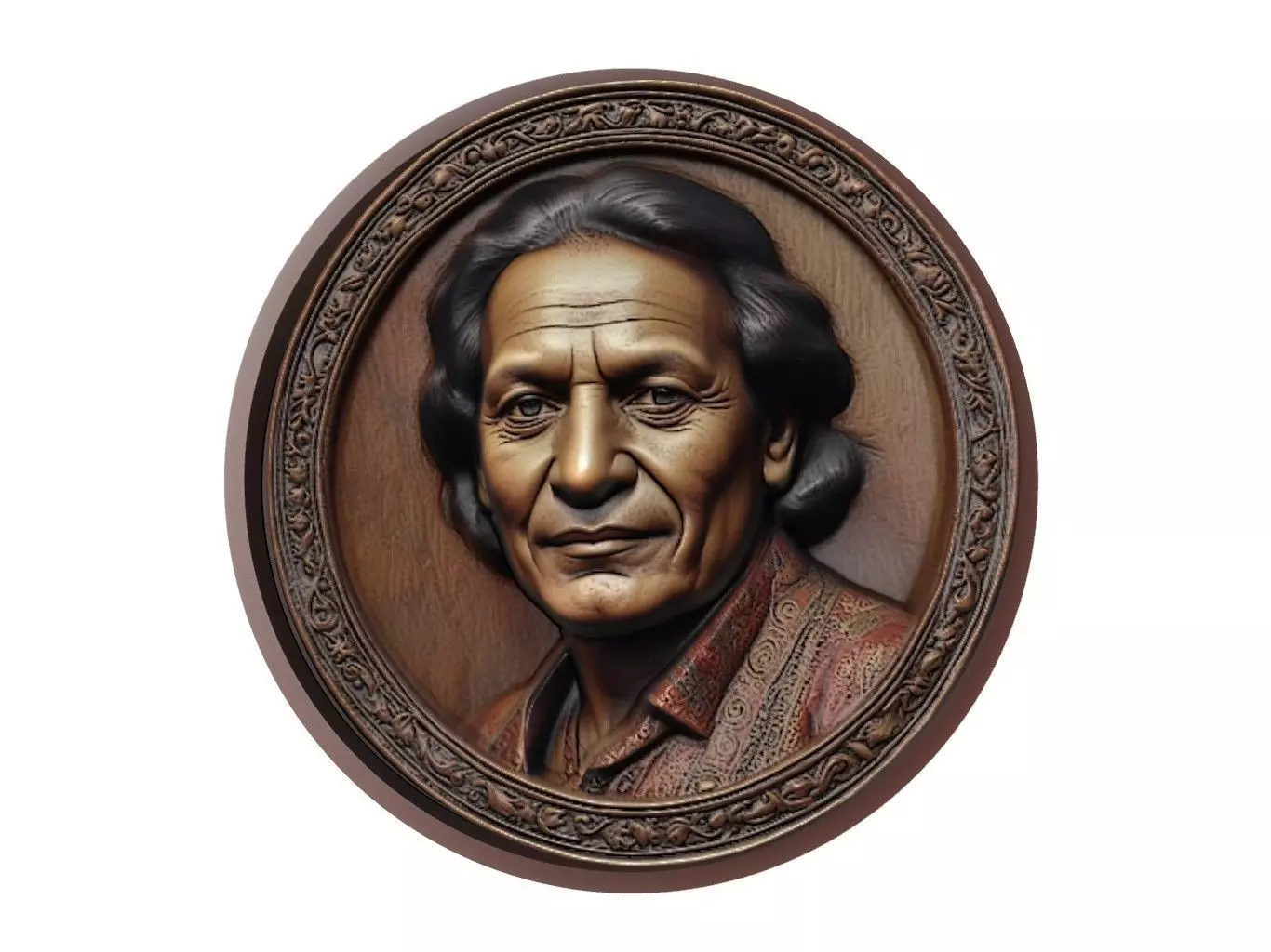 Ravi Shankar Medallion 3D print model_0