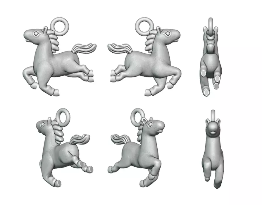Horse pendant 3D print model_0