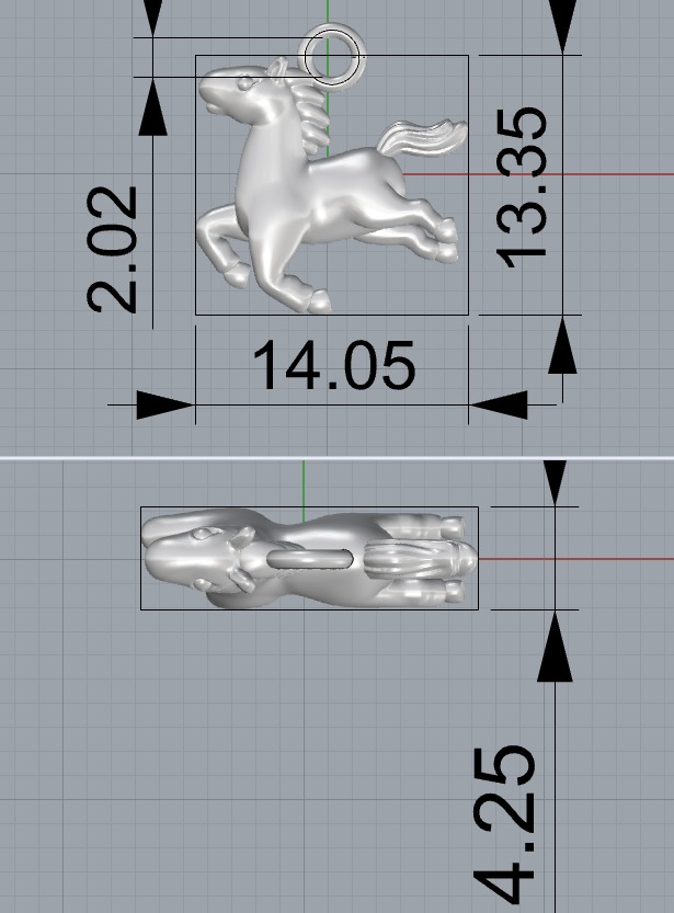 Horse pendant 3D print model_1