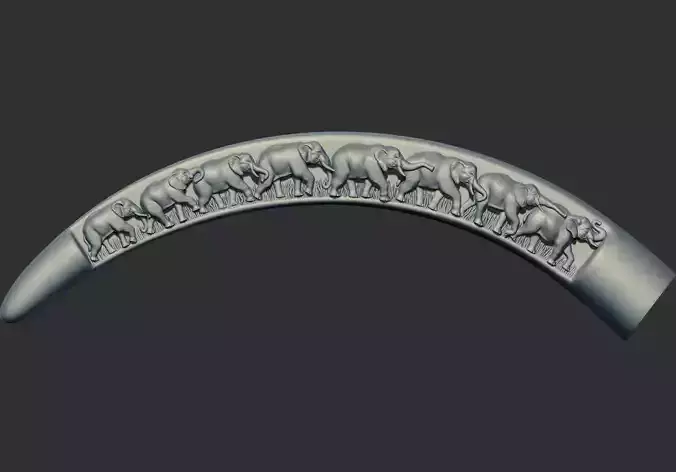 elephants scenes carved ivory tusk 3d printable model cnc