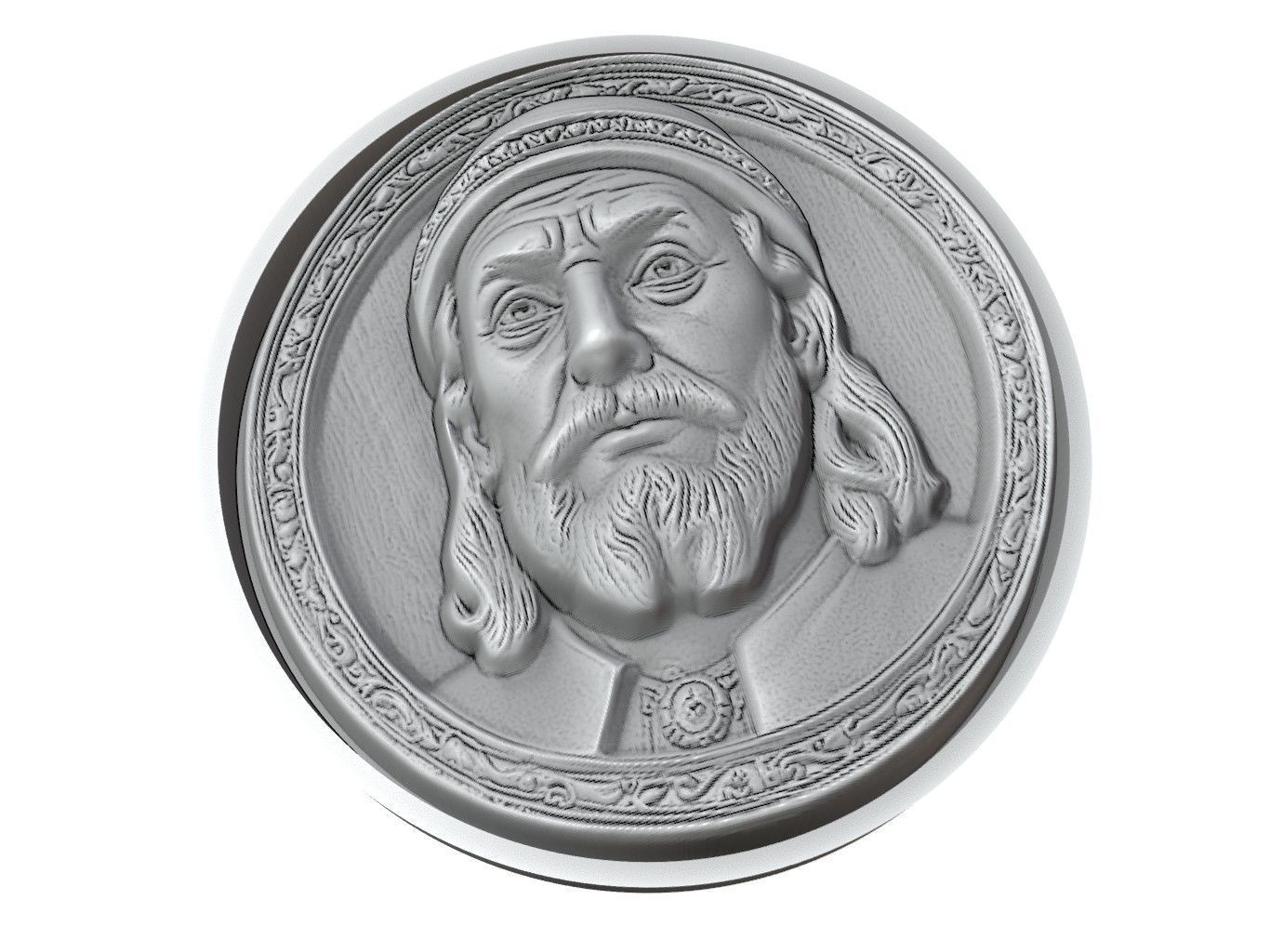 Leif Erikson Medallion 3D print model_3