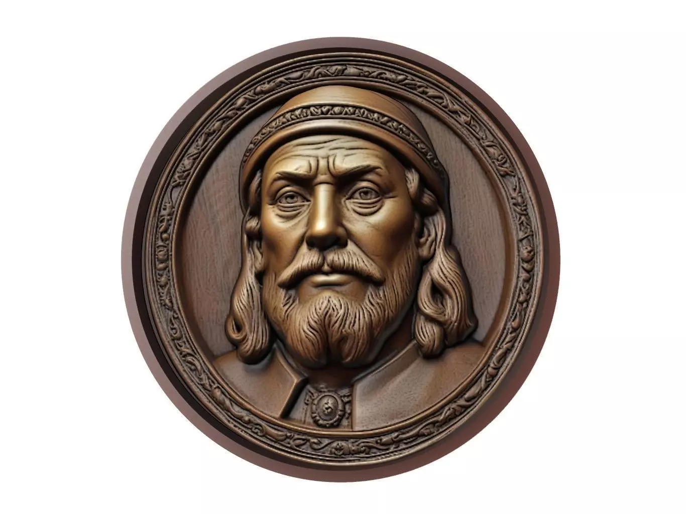 Leif Erikson Medallion 3D print model_0