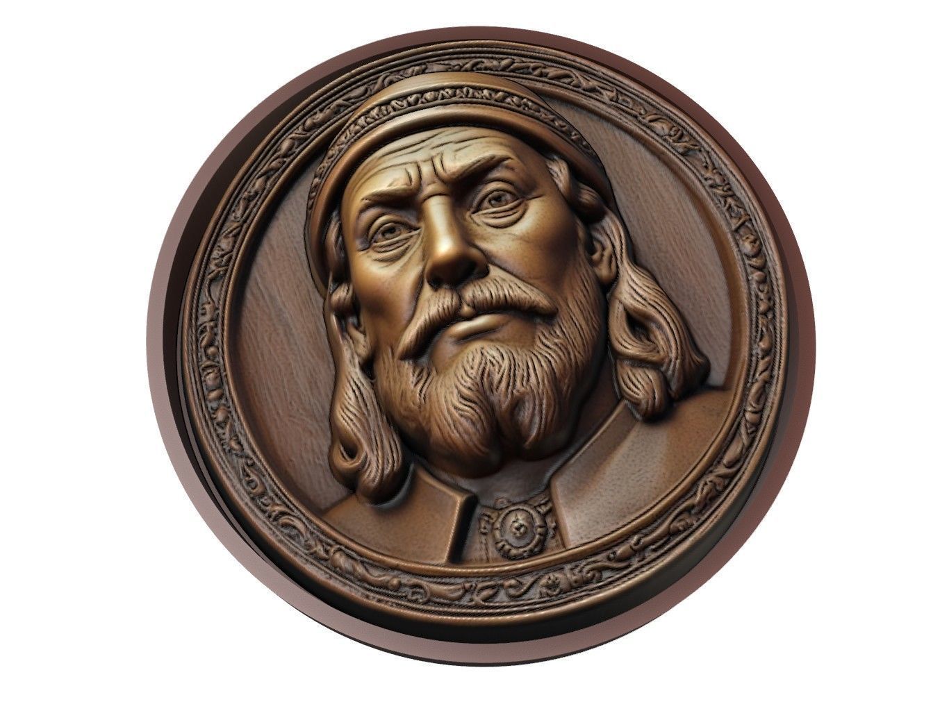Leif Erikson Medallion 3D print model_1