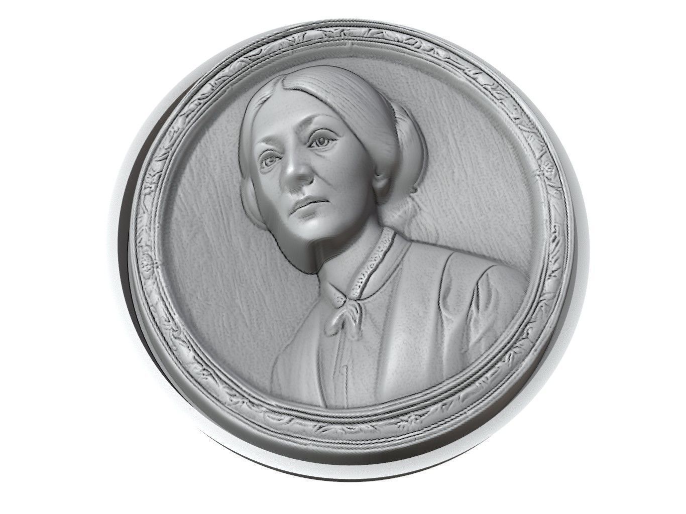 Florence Nightingale Medallion 3D print model_3