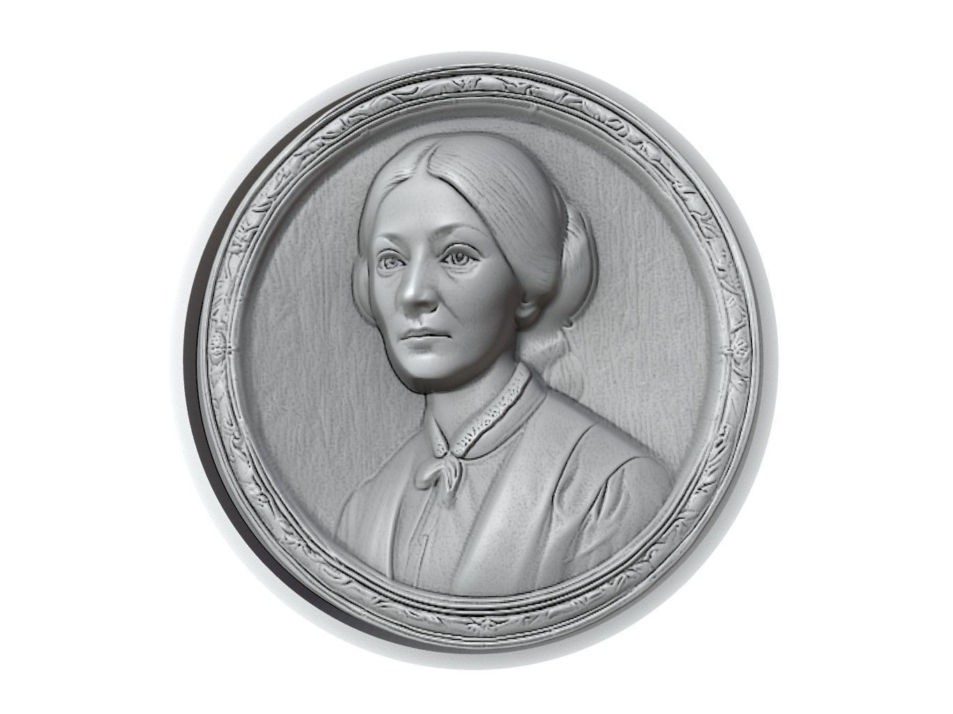 Florence Nightingale Medallion 3D print model_2