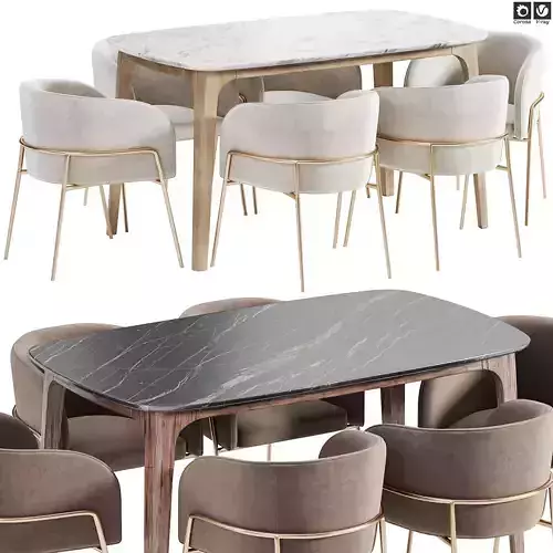 Ancha chair and Arm table 3D model