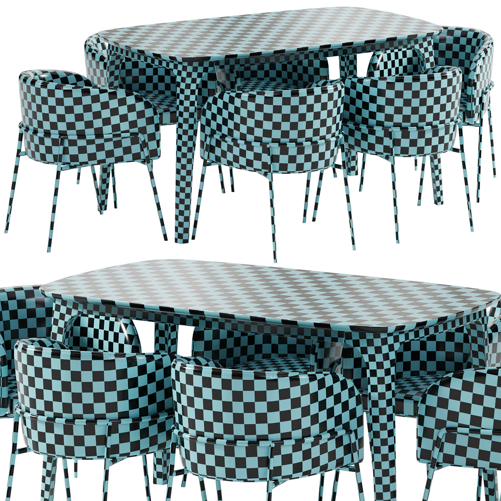 Ancha chair and Arm table 3D model_6