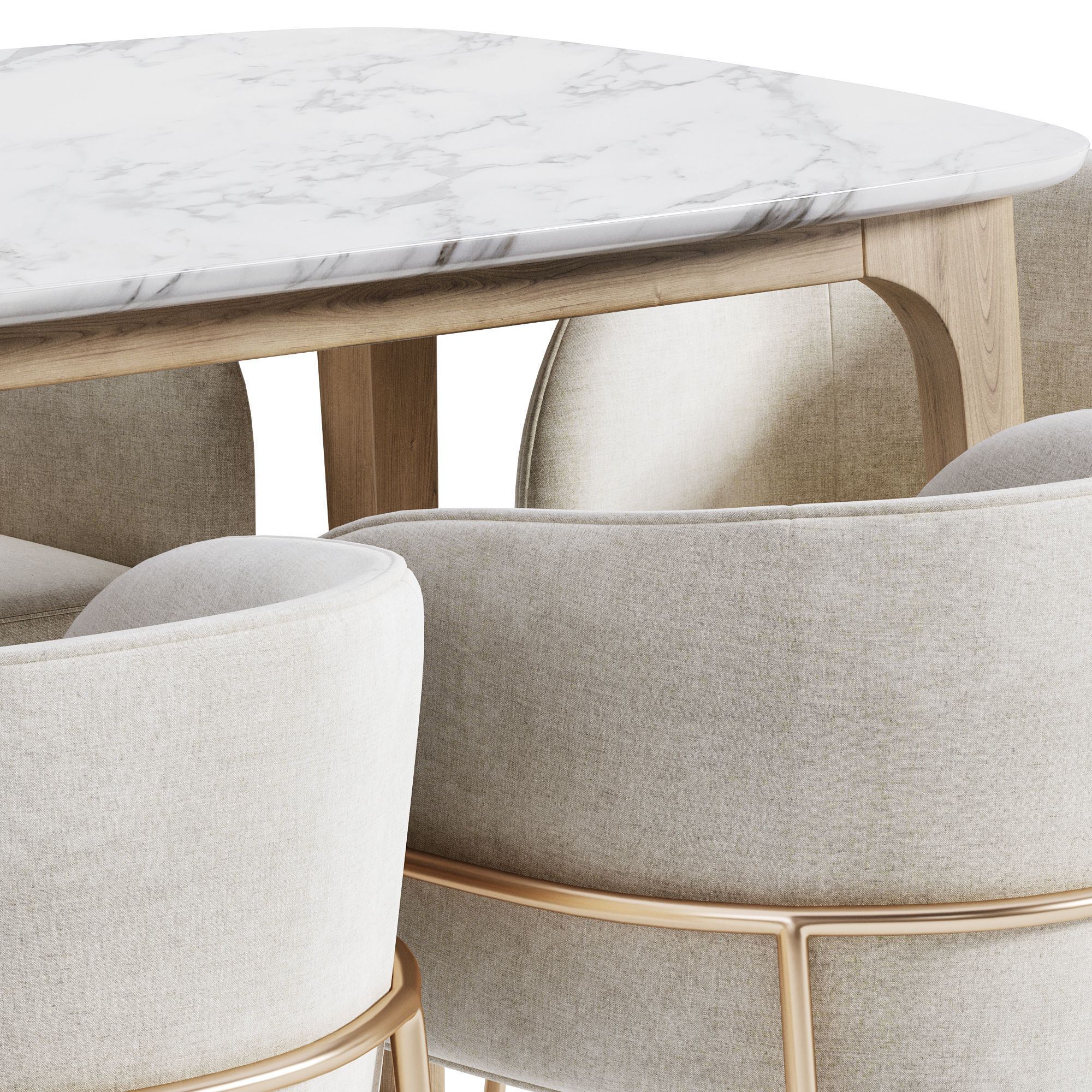 Ancha chair and Arm table 3D model_2