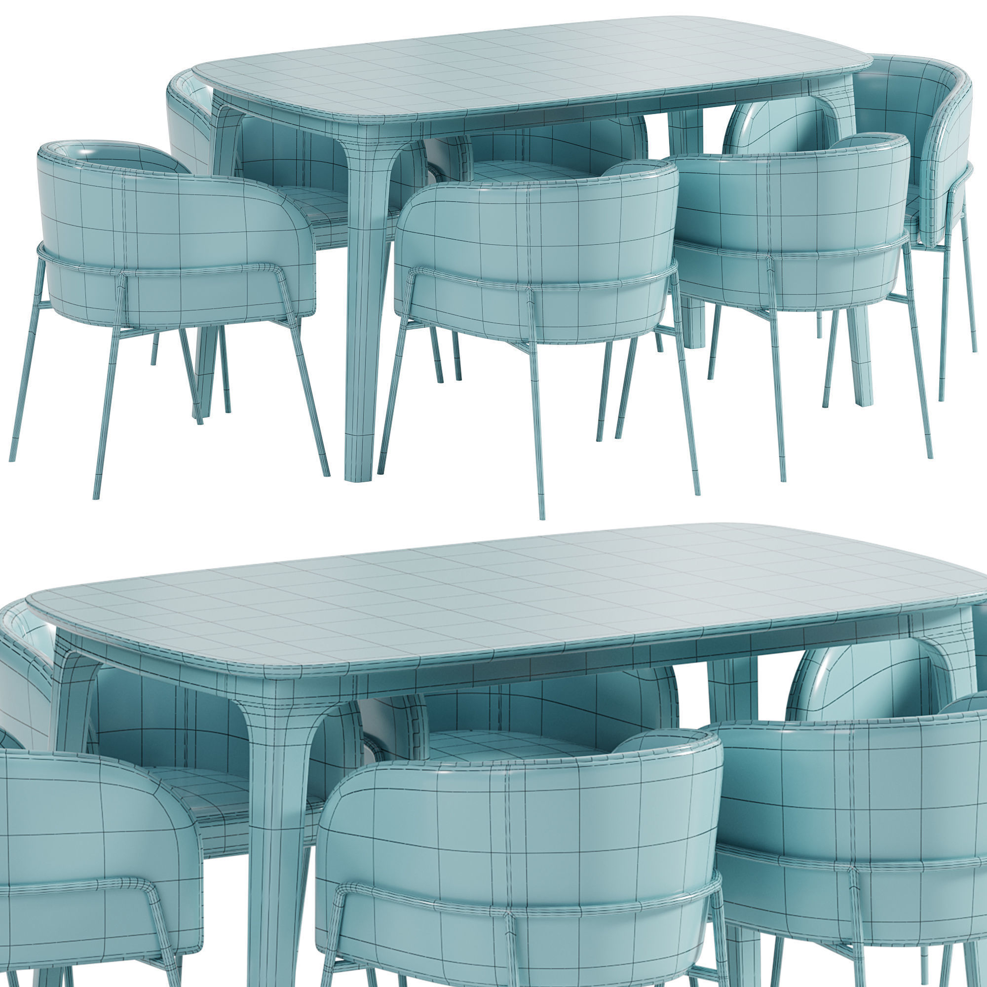 Ancha chair and Arm table 3D model_5