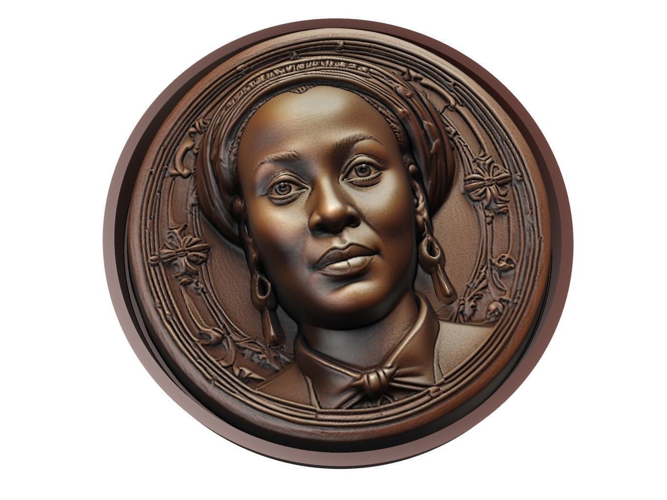 Chimamanda Ngozi Adichie Medallion 3D print model_1