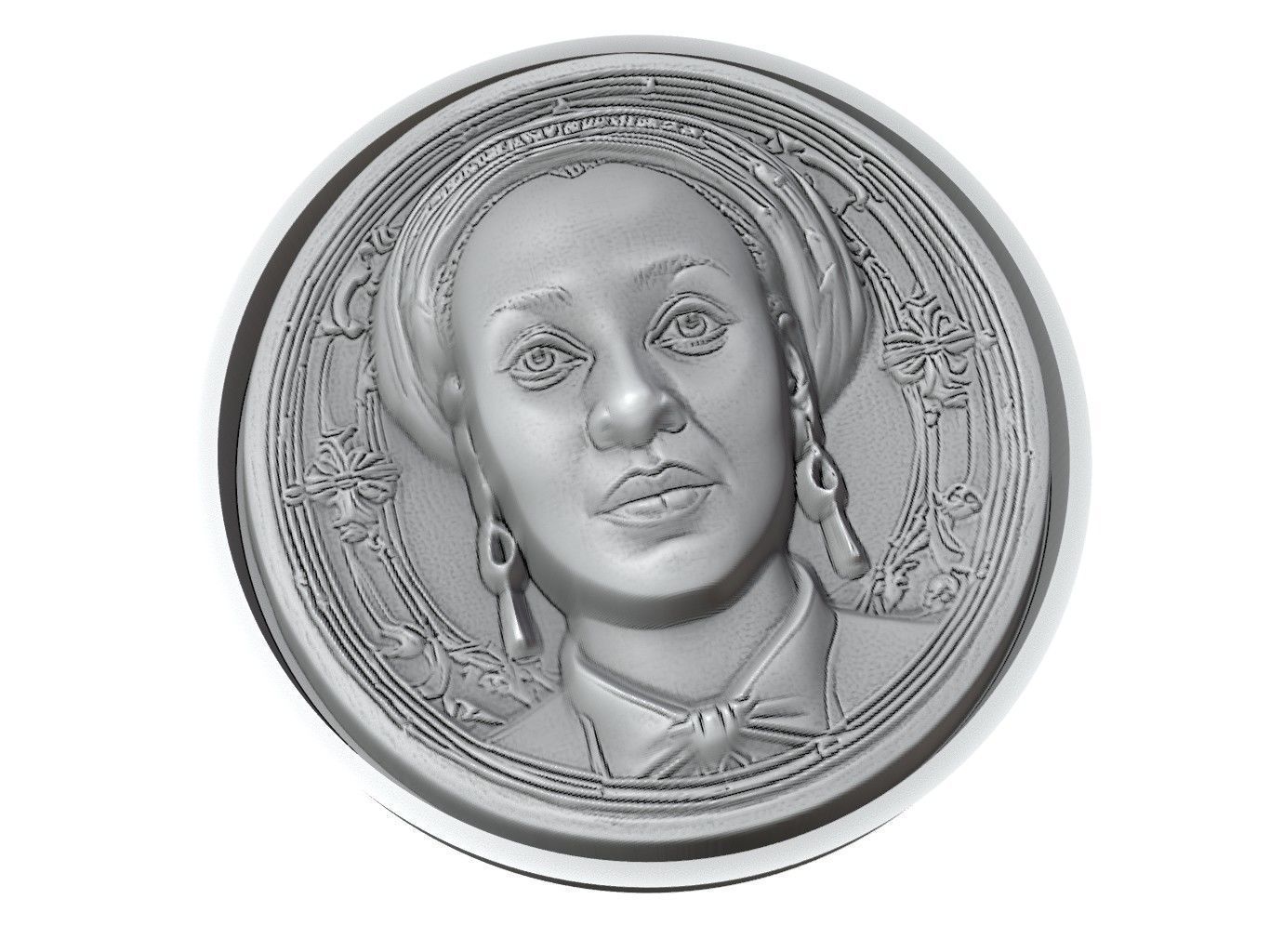 Chimamanda Ngozi Adichie Medallion 3D print model_3