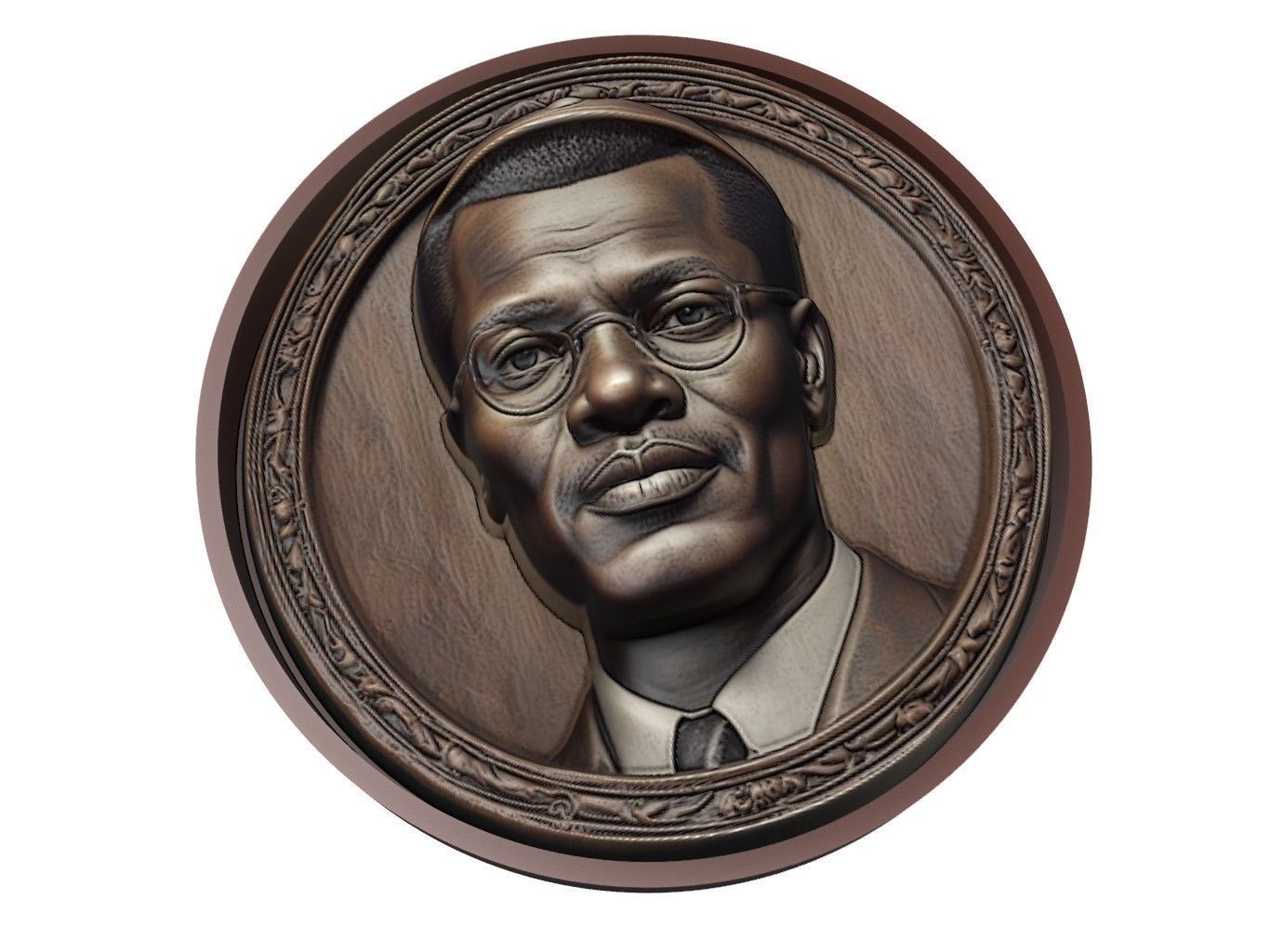 Patrice Lumumba Medallion 3D print model_1