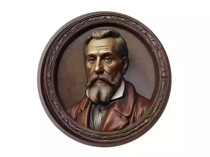 Johannes Kepler Medallion 3D print model