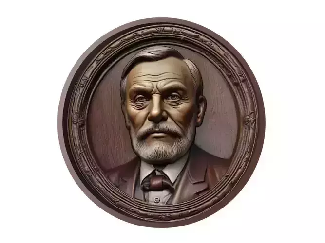 Alfred Nobel Medallion 3D print model