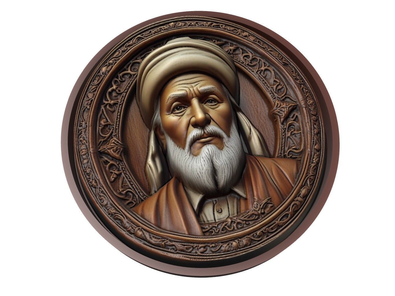 Mevlana Jalaluddin Rumi Medallion 3D print model_1