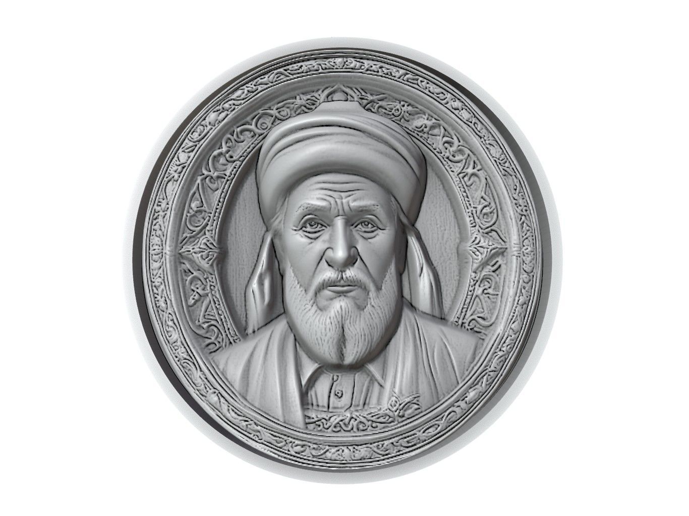 Mevlana Jalaluddin Rumi Medallion 3D print model_2