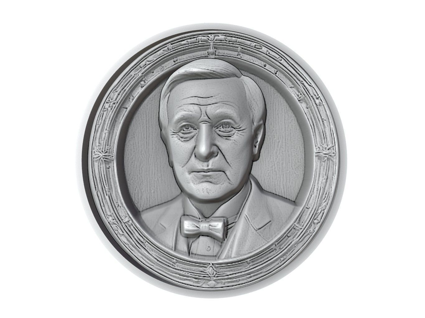 Thomas Edison Medallion 3D print model_2