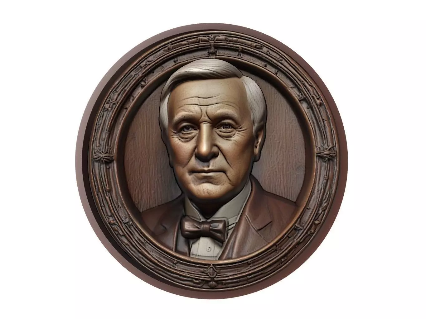 Thomas Edison Medallion 3D print model_0