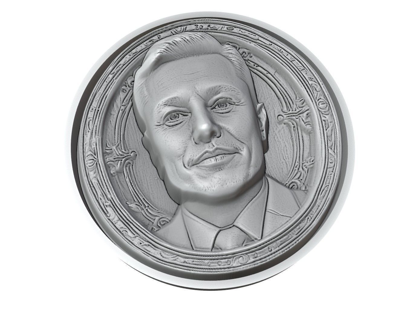 Elon Musk Medallion 3D print model_3